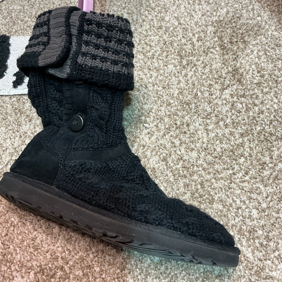 UGG Black Knit Button Boots - Picture 7 of 8